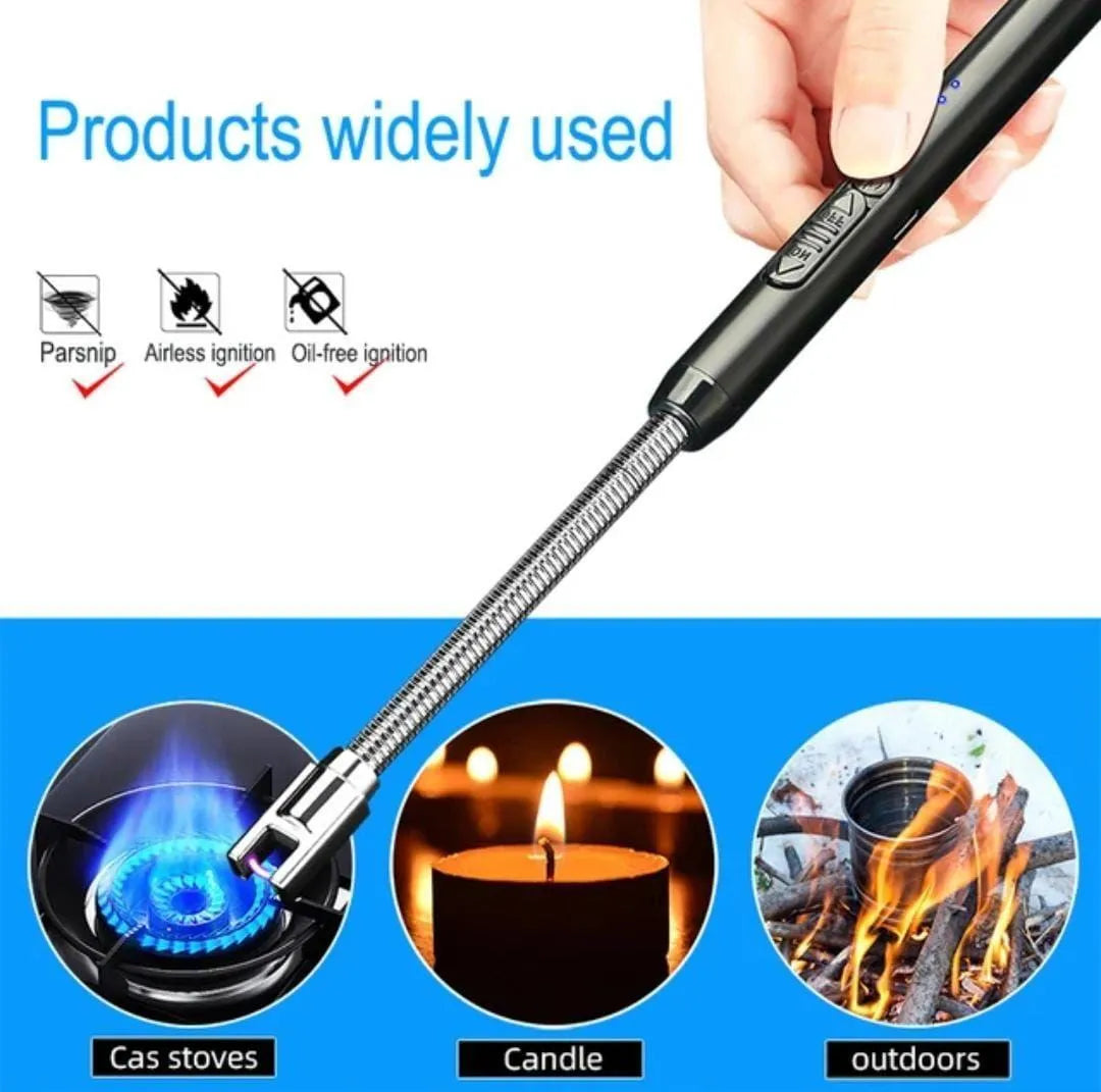 Rechargeable Plasma Arc Lighter – USB Windproof Flameless Electric Lighter for Candles, BBQ & Kitchen Use