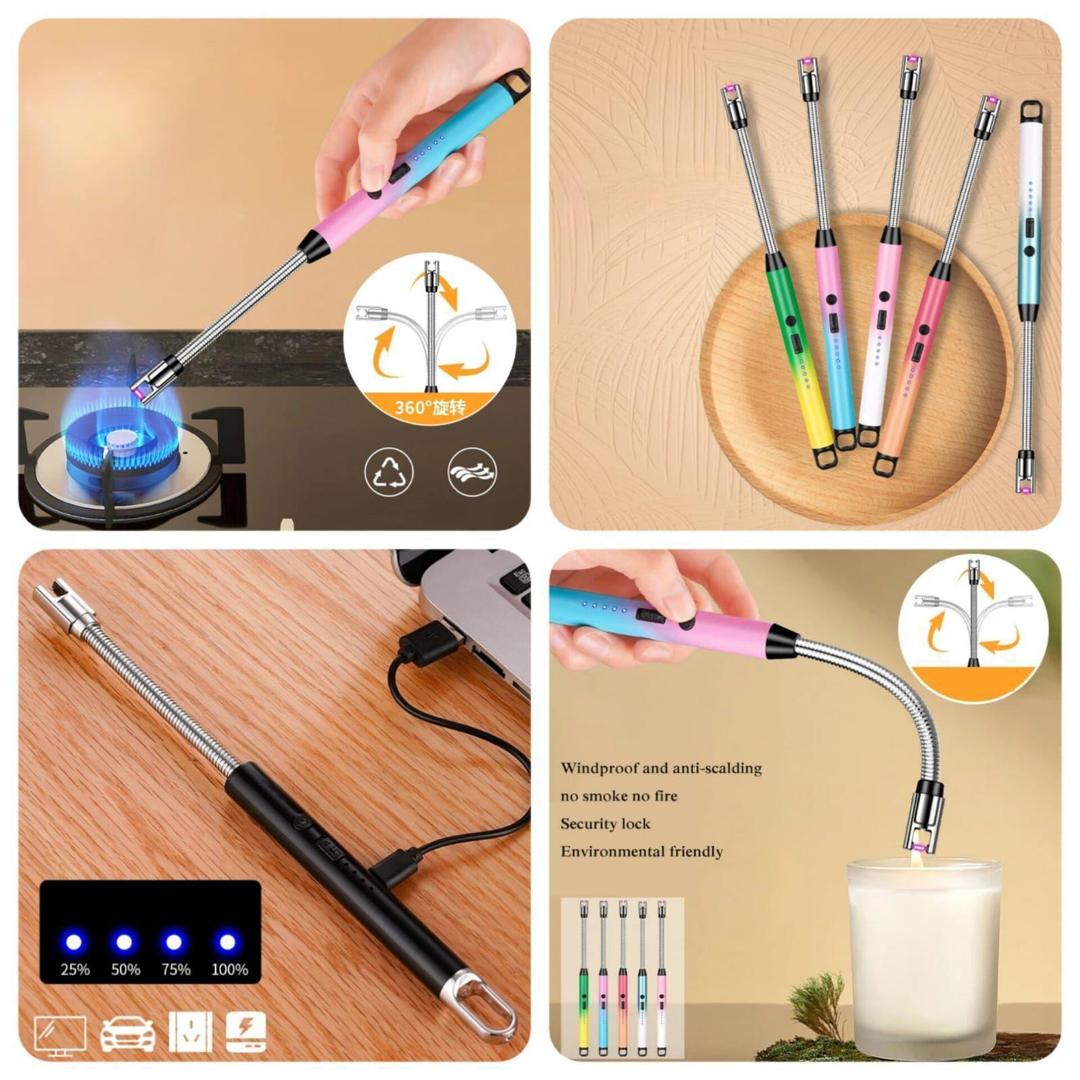 Rechargeable Plasma Arc Lighter – USB Windproof Flameless Electric Lighter for Candles, BBQ & Kitchen Use