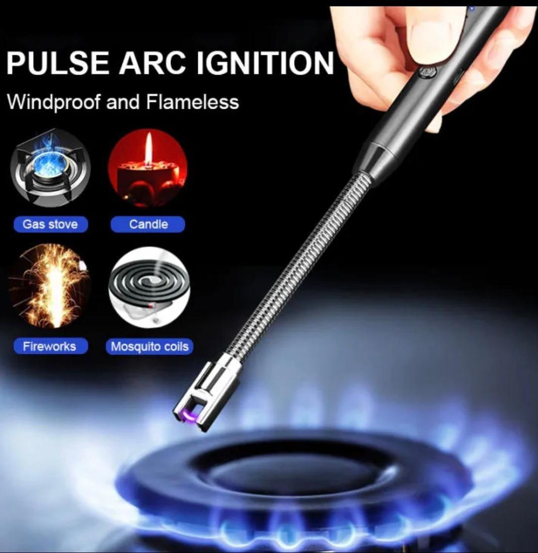 Rechargeable Plasma Arc Lighter – USB Windproof Flameless Electric Lighter for Candles, BBQ & Kitchen Use
